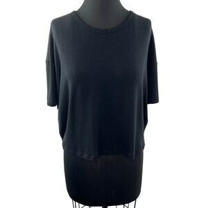Aritzia Wilfred Free Round Neck Casual Tee Black Short Sleeve Pullover Size S